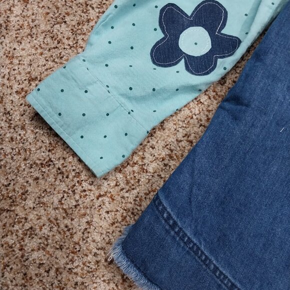 3655 Size Small Easel Upcycled Jean Shacket In Teal and Blue. NWT - Picture 4 of 7